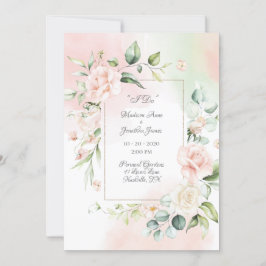 Convites Casamento de Script Floral Floral Floral Romântico