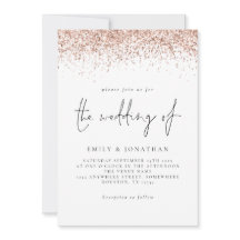 Casamento de Script Glitter Dourado Elegante Rosa