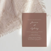 Casamento de Script Mauve Rosa Moderno Minimalista
