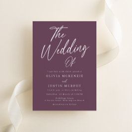 Convites Casamento de Script Mauve Roxo Moderno