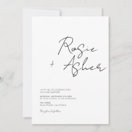 Convites Casamento de Script Minimalista Moderno