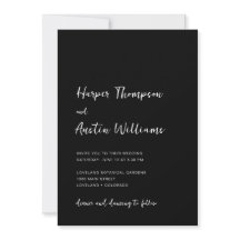 Casamento de Script Minimalista Moderno Branco Neg