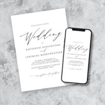 Casamento de Script Minimalista Moderno Elegante