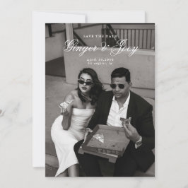 Convites Casamento de Script Minimalista Moderno Salve a da