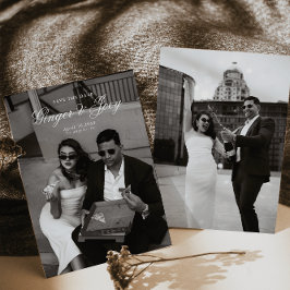 Convites Casamento de Script Minimalista Moderno Salve a da