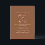 Convites Casamento de Script Minimalista Moderno Sienna Bro<br><div class="desc">Convocação para Casamento de Manuscrito de Siena Brown,  Moderna Minimalista</div>