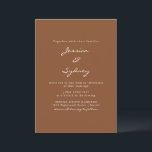 Convites Casamento de Script Minimalista Moderno Sienna Bro<br><div class="desc">Convocação para Casamento de Manuscrito de Siena Brown,  Moderna Minimalista</div>