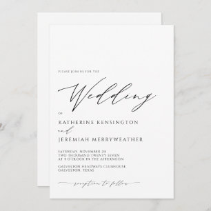 Convites Casamento de Script Minimalista Sofisticado Modern