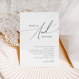 Convites Casamento de Script Minimalista Whimsical