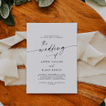 Convites Casamento de Script Moderno<br><div class="desc">Este convite de casamento de guião moderno é perfeito para um casamento minimalista. O simples design preto e branco apresenta uma tipografia industrial única,  com estilo boho moderno. Personalizável em qualquer cor. Mantenha o design mínimo e elegante,  como está,  ou personalize-o adicionando seus próprios gráficos e trabalhos de arte.</div>