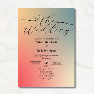 Convites Casamento de Script Moderno do Pastel Gradient Omb