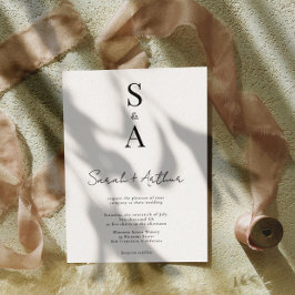 Convites Casamento de Script Moderno e Elegante e Monograma