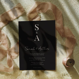 Convites Casamento de Script Moderno e Elegante e Monograma