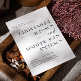 Convites Casamento de Script Moderno | Foto minimalista + c