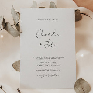 Convites Casamento de Script Moderno Simples