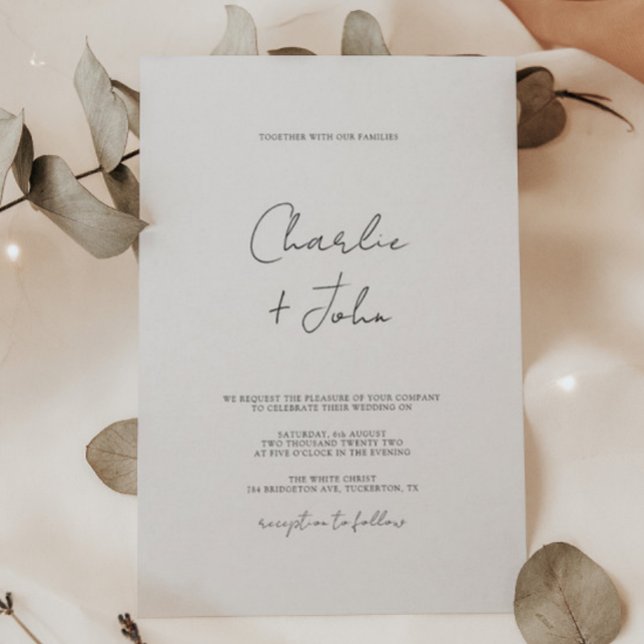 Convites Casamento de Script Moderno Simples (Criador carregado)