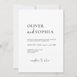 Convites Casamento de Script Moderno Simples Minimalista