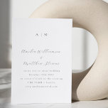 Convites Casamento de Script Preto Branco do Monograma Clás<br><div class="desc">Monograma Minimalista Clássico Convite para Casamento de Tipografia Tradicional em Preto e Branco</div>