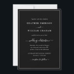 Convites Casamento de Script Preto e Branco<br><div class="desc">Convite para Casamento de Script Negro e Branco. Faça seu convite de casamento tão memorável quanto seu dia especial com este design e na moda. Apresentando um olhar simples e minimalista com um toque clássico tradicional, este convite moderno apenas para texto apresenta um roteiro de caligrafia com letra manuscrita com...</div>