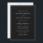 Convites Casamento de Script Preto e Branco<br><div class="desc">Convite para Casamento de Script Negro e Branco. Faça seu convite de casamento tão memorável quanto seu dia especial com este design e na moda. Apresentando um olhar simples e minimalista com um toque clássico tradicional, este convite moderno apenas para texto apresenta um roteiro de caligrafia com letra manuscrita com...</div>