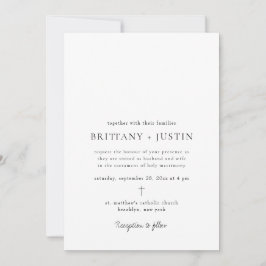 Convites Casamento de Script Preto Moderno Brittany com RSV