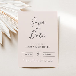 Convites Casamento de Script Rosa-Rosa-Blush Elegante Salva