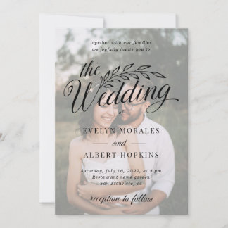 Convites Casamento de Script Russo de Foto Personalizada Cl
