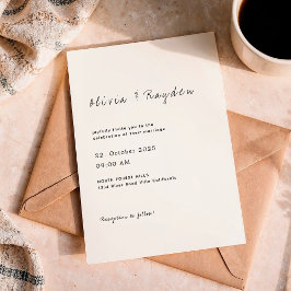 Convites Casamento de Script Simples Minimalista