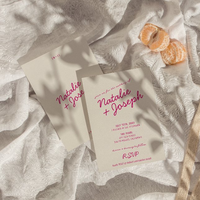 Convites Casamento de Script Whimsical Colorido Moderno (Criador carregado)