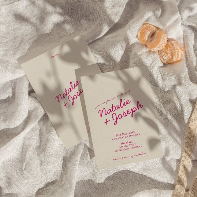 Convites Casamento de Script Whimsical Colorido Moderno (Criador carregado)