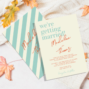 Convites Casamento de Script Whimsical de Pastel de Verão C