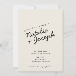 Convites Casamento de Script Whimsical Moderno Retro