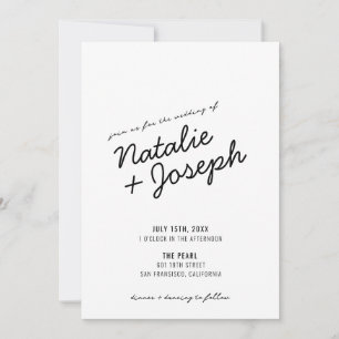 Convites Casamento de Script Whimsical Retro Moderno Convit