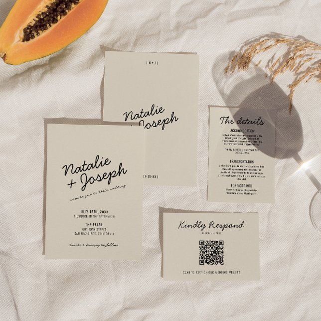 Convites Casamento de Script Whimsical Retro Retro-Retron N (Criador carregado)