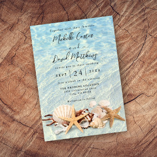 Convites Casamento de Seashell de Praia do Oceano Tropical