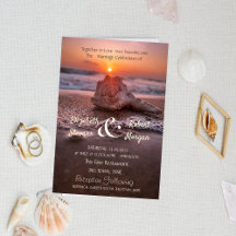 Casamento de Seashell de Sunset de Ocean Beach