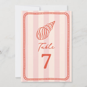 Convites Casamento de Seashell Pink Stripe