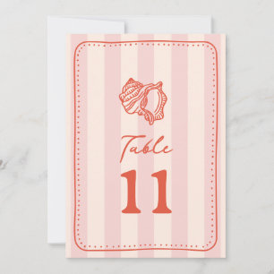 Convites Casamento de Seashell Pink Stripe