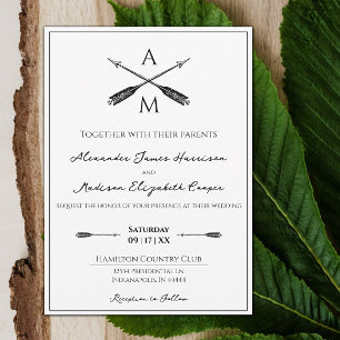 Convites Casamento de Setas e Monogramas