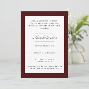 Convites Casamento de setas minimalista   Vermelho