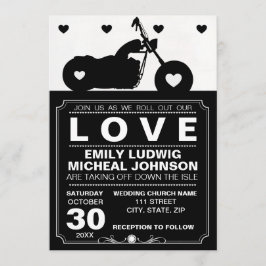 Convites Casamento de Silhouette Biker de Motocicleta Preta