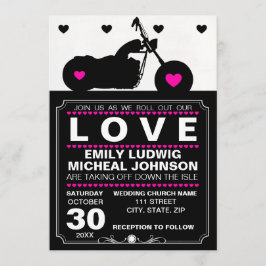 Convites Casamento de Silhouette Biker de Motocicleta Preta