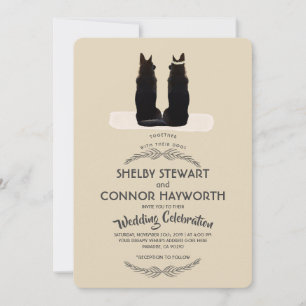 Convites Casamento de Silhouette German shepherd lindo