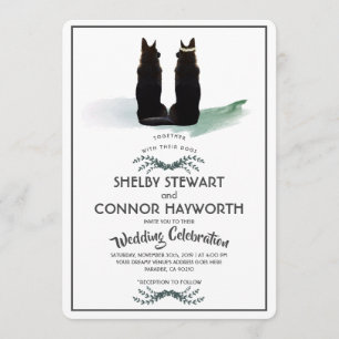 Convites Casamento de Silhouette German shepherd lindo