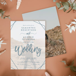 Convites Casamento de simples roteiro de fotos do Teal Boho