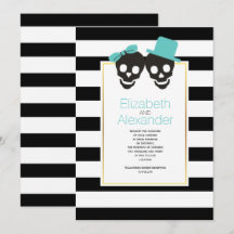 Casamento de Skules e stripes aqua Halloween