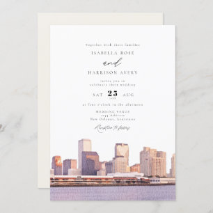 Convites Casamento de Skyline da Louisiana New Orleans Loui