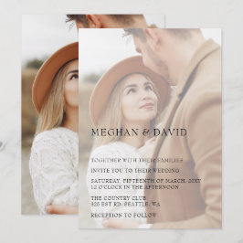Convites Casamento de Sobreposição de Foto de Cheio Simples