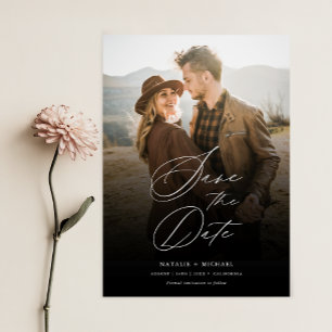 Convites Casamento de Sobreposição de Foto Elegante Simples