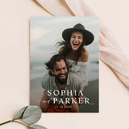 Convites Casamento de Sobreposição de Fotos em Praia Minima